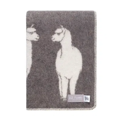J.j.textile Brown Alpaca Blanket In Multi