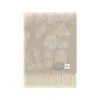 J.j.textile Brown / Neutrals / White Beige Roses Pure Merino Wool Throw