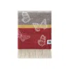 J.j.textile Brown / Red / Yellow Butterfly Stripe Wool Throw