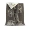 J.j.textile Brown / White Bear Wool Blanket In Gray