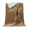 J.j.textile Brown / White Dot Horse Wool Blanket In Multi