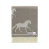 J.j.textile Brown / White / Neutrals Horse Pure Merino Wool Throw