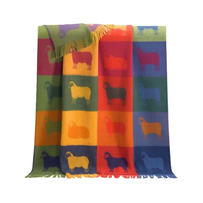 J.j.textile Check Sheep Wool Throw
