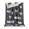 J.j.textile Dark Grey Cat Pure Cotton Throw