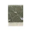J.j.textile Green / White Green Leaves Wool Throw