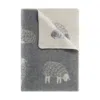J.j.textile Grey / Neutrals / White Grey Mima Small Wool Blanket In Multi