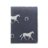 J.j.textile Grey / Neutrals / White Horseshoe Wool Blanket In Blue
