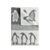 J.j.textile Grey Penguin Small Wool Blanket In Gray