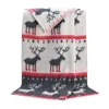 J.j.textile Grey / Red Christmas Reindeer Blanket