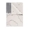 J.j.textile Grey / White Clouds Small Wool Blanket
