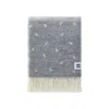 J.j.textile Grey / White Grey Hearts Wool Throw