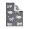 J.j.textile Grey / White / Neutrals Cat Little Wool Blanket In Multi
