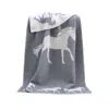 J.j.textile Grey / White / Neutrals Horse Wool Blanket In Blue