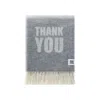 J.j.textile Grey / White Thank You Wool Throw