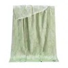 J.j.textile Light Green Fern Pure Cotton Throw In Green