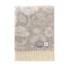 J.j.textile Neutrals Flowers Wool Throw In Multi