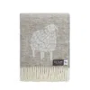 J.j.textile Neutrals / White Beige Mima Sheep Wool Throw