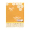 J.j.textile Orange Bee Wool Throw In Yellow