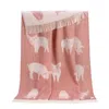 J.j.textile Pink Piglet Wool Throw In Pink