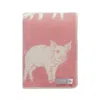 J.j.textile Pink / Purple Piglet Wool Blanket