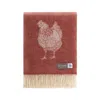 J.j.textile Red / Yellow / Orange Chicken Wool Throw