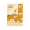 J.j.textile Yellow / Orange / White Bee Small Wool Blanket