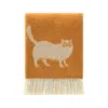 J.j.textile Yellow / Orange / White Ginger Cat Wool Throw