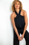 Jjwinks Cosmo Built-in Shelf Halter Top In Black