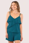 Jjwinks Frill Seeker Built-in Shelf Ruffle Lounge & Sleep Top In Blue