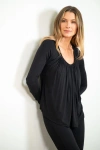 Jjwinks Full Moon Built-in Shelf Lounge & Sleep Long Sleeve Top In Black