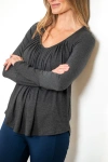 Jjwinks Full Moon Built-in Shelf Lounge & Sleep Long Sleeve Top In Charcoal