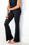 Jjwinks Happy Hour Flare Lounge & Sleep Pants In Black