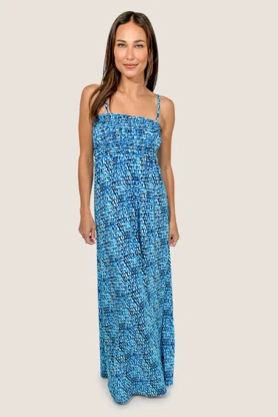 Jjwinks Montecito Maxi Bra-free Dress With Smocked Bodice In Blue