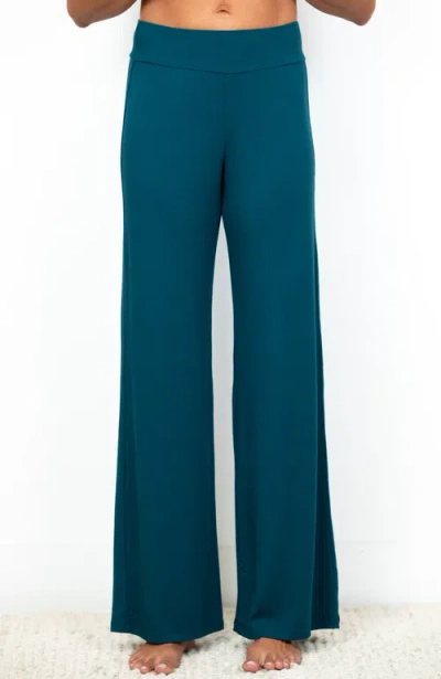 Jjwinks Power Pants Wide Leg Lounge & Live Palazzo In Deep Teal