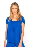 Jjwinks Serenitee Built-in Shelf Short Sleeve Lounge & Sleep Top In Cobalt