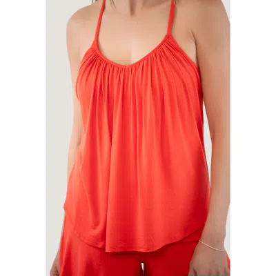 Jjwinks Slumber Party Built-in Shelf Adjustable Lounge & Sleep Pajama Tank Top In Red