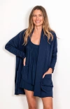 Jjwinks Soho Pocketed Fleece Sweater Jacket In Navy