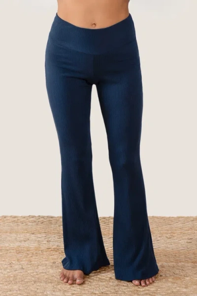 Jjwinks The Getaway Ribbed Lounge &  Sleep Pants With Flare In Blue