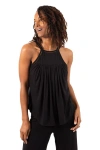 Jjwinks Wine Down Built-in Shelf Racerback Tank Lounge & Sleep Top In Black