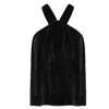Jjwinks Women's Velour Cosmo Top, Black In Black