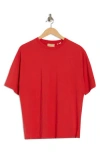 Jjxx Andrea Wash Loose Organic Cotton T-shirt In Red