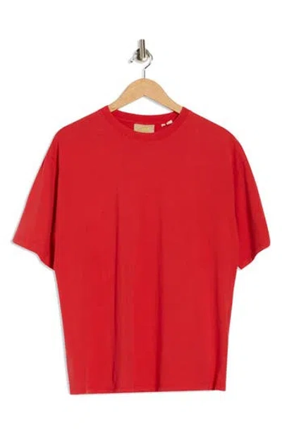 Jjxx Andrea Wash Loose Organic Cotton T-shirt In Red