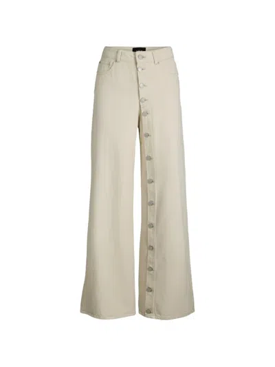 Jjxx Button-up Wide-leg Jeans In Neutral
