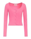 Jjxx By Jack & Jones Woman Cardigan Fuchsia Size M Cotton, Elastane In Pink