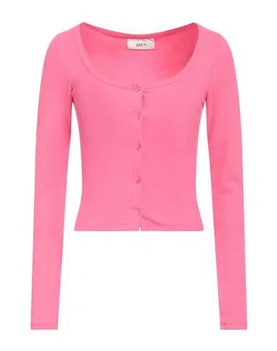 Jjxx By Jack & Jones Woman Cardigan Fuchsia Size M Cotton, Elastane In Pink