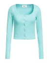 Jjxx By Jack & Jones Woman Top Turquoise Size L Cotton, Elastane In Blue