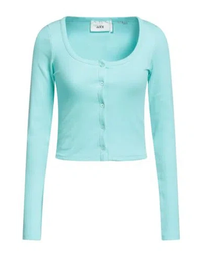 Jjxx By Jack & Jones Woman Cardigan Turquoise Size M Cotton, Elastane In Blue