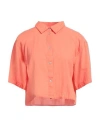 Jjxx By Jack & Jones Woman Shirt Orange Size L Cotton, Linen