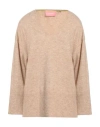 Jjxx By Jack & Jones Woman Sweater Beige Size L Recycled Polyester, Acrylic, Wool, Elastane In Beige