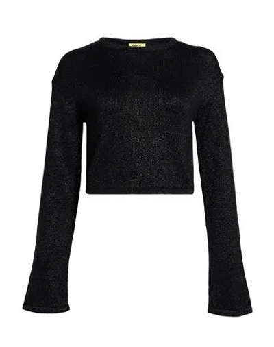 Jjxx By Jack & Jones Woman Sweater Black Size L Cotton, Metallic Fiber